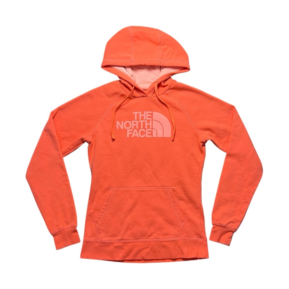 The North Face Sweatshirt Hoodie Dark Coral Orange Kangaroo Pocket Size S